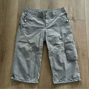 Eddie Bauer Sport Capris Pants Women 12 Cotton Nylon Hiking Cargo Outdoor 34x19”